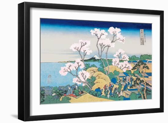 Cherry Blossom Festival-Katsushika Hokusai-Framed Art Print