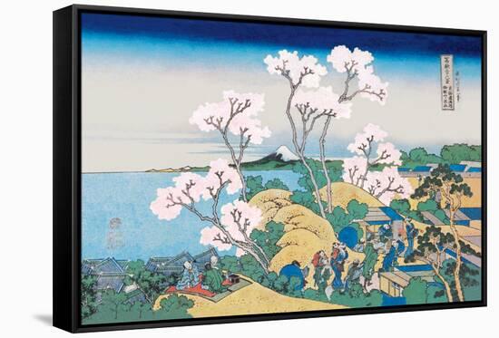 Cherry Blossom Festival-Katsushika Hokusai-Framed Stretched Canvas