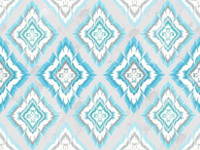 Abstract Geometric Seamless Aztec Pattern. Colorful Ikat Style Pattern