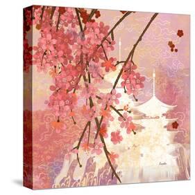 Cherry Blossom Pagoda-null-Stretched Canvas