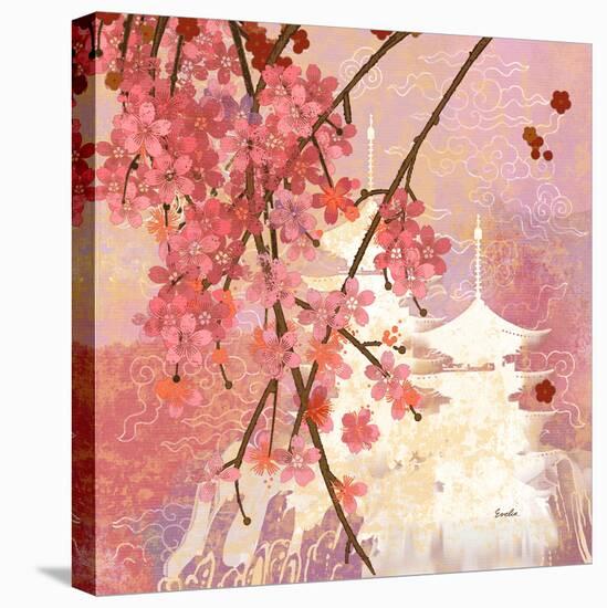 Cherry Blossom Pagoda-null-Stretched Canvas
