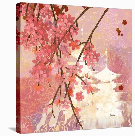 Cherry Blossom Pagoda-null-Stretched Canvas