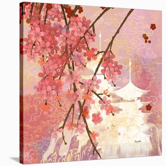 Cherry Blossom Pagoda-null-Stretched Canvas