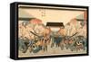Cherry Blossom Time in Nakanoch? of the Yoshiwara from the series Famous Places of Edo, c.1848-9-Ando or Utagawa Hiroshige-Framed Stretched Canvas