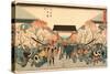 Cherry Blossom Time in Nakanoch? of the Yoshiwara from the series Famous Places of Edo, c.1848-9-Ando or Utagawa Hiroshige-Stretched Canvas