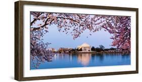 Cherry Blossom Tree with a Memorial in the Background, Jefferson Memorial, Washington Dc, USA-null-Framed Photographic Print