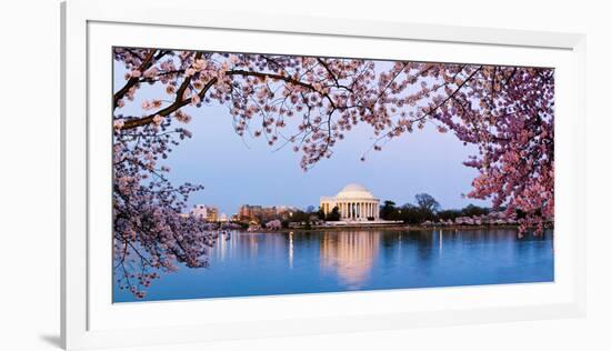 Cherry Blossom Tree with a Memorial in the Background, Jefferson Memorial, Washington Dc, USA-null-Framed Photographic Print