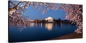 Cherry Blossom Tree with a Memorial in the Background, Jefferson Memorial, Washington Dc, USA-null-Stretched Canvas