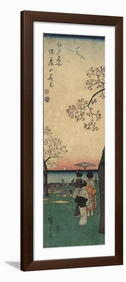 Cherry Blossom Viewing at Gotenyama, March 1852-Utagawa Hiroshige-Framed Premium Giclee Print