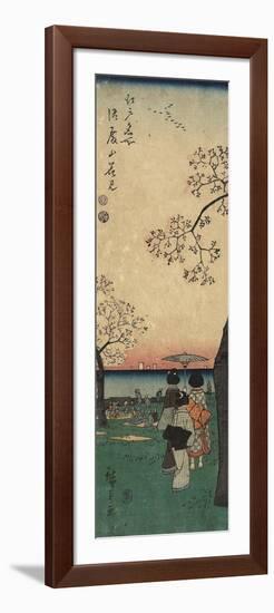 Cherry Blossom Viewing at Gotenyama, March 1852-Utagawa Hiroshige-Framed Premium Giclee Print