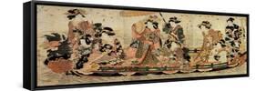 Cherry Blossom Viewing (Hanam), Early 19th Century-Kitagawa Utamaro II-Framed Stretched Canvas