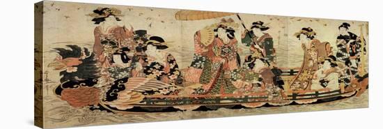 Cherry Blossom Viewing (Hanam), Early 19th Century-Kitagawa Utamaro II-Stretched Canvas