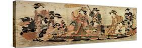 Cherry Blossom Viewing (Hanam), Early 19th Century-Kitagawa Utamaro II-Stretched Canvas