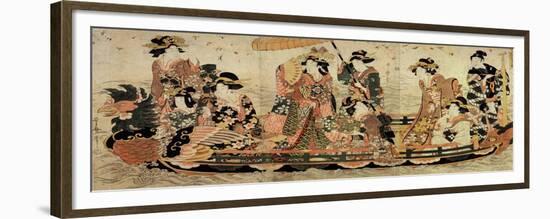 Cherry Blossom Viewing (Hanam), Early 19th Century-Kitagawa Utamaro II-Framed Giclee Print