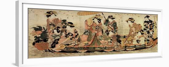 Cherry Blossom Viewing (Hanam), Early 19th Century-Kitagawa Utamaro II-Framed Giclee Print