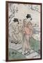 Cherry Blossom Viewing, Japanese Wood-Cut Print-Lantern Press-Framed Art Print