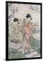 Cherry Blossom Viewing, Japanese Wood-Cut Print-Lantern Press-Framed Art Print