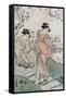 Cherry Blossom Viewing, Japanese Wood-Cut Print-Lantern Press-Framed Stretched Canvas