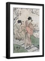 Cherry Blossom Viewing, Japanese Wood-Cut Print-Lantern Press-Framed Art Print