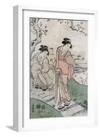 Cherry Blossom Viewing, Japanese Wood-Cut Print-Lantern Press-Framed Art Print