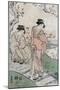 Cherry Blossom Viewing, Japanese Wood-Cut Print-Lantern Press-Mounted Art Print