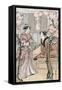 Cherry Blossom Viewing Month, Japanese Wood-Cut Print-Lantern Press-Framed Stretched Canvas