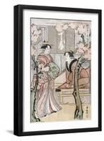 Cherry Blossom Viewing Month, Japanese Wood-Cut Print-Lantern Press-Framed Art Print