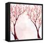 Cherry Blossom. Watercolor Illustration-Megapixelina-Framed Stretched Canvas