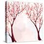 Cherry Blossom. Watercolor Illustration-Megapixelina-Stretched Canvas