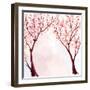 Cherry Blossom. Watercolor Illustration-Megapixelina-Framed Art Print