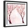 Cherry Blossom. Watercolor Illustration-Megapixelina-Framed Art Print