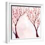 Cherry Blossom. Watercolor Illustration-Megapixelina-Framed Art Print