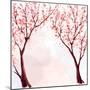 Cherry Blossom. Watercolor Illustration-Megapixelina-Mounted Art Print