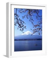 Cherry Blossom with Mount Fuji and Lake Kawaguchi in Background, Fuji-Hakone-Izu National Park, Jap-Dallas and John Heaton-Framed Photographic Print