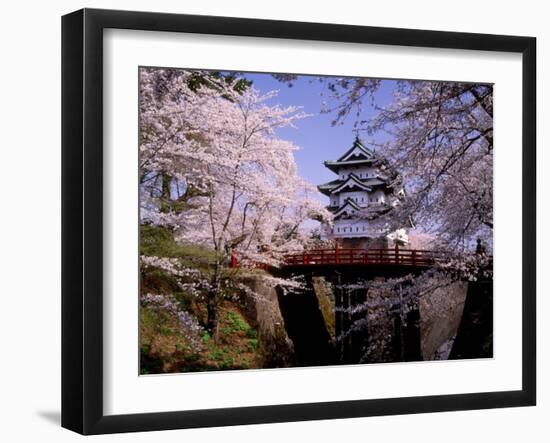 Cherry Blossoms and Hirosaki Castle-null-Framed Premium Photographic Print
