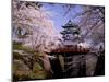 Cherry Blossoms and Hirosaki Castle-null-Mounted Premium Photographic Print