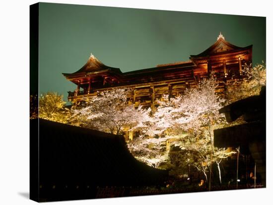 Cherry Blossoms and Kiyomizu Temple-null-Stretched Canvas