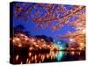 Cherry Blossoms and Takada Castle-null-Stretched Canvas