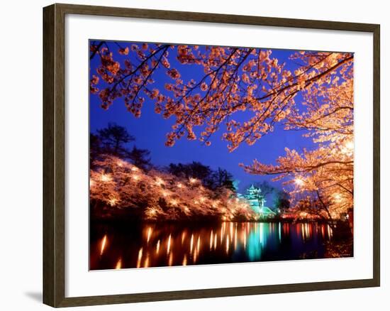 Cherry Blossoms and Takada Castle-null-Framed Photographic Print