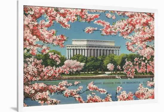 Cherry Blossoms and Tidal Basin-null-Framed Art Print