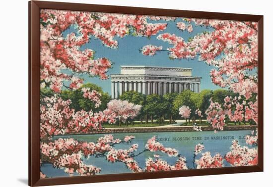 Cherry Blossoms and Tidal Basin-null-Framed Art Print