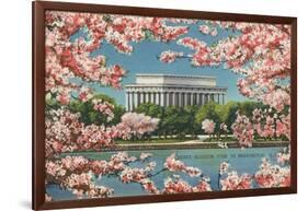 Cherry Blossoms and Tidal Basin-null-Framed Art Print