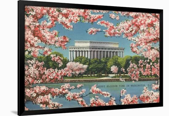 Cherry Blossoms and Tidal Basin-null-Framed Art Print