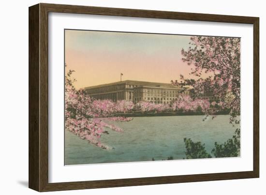 Cherry Blossoms and Tidal Basin-null-Framed Art Print