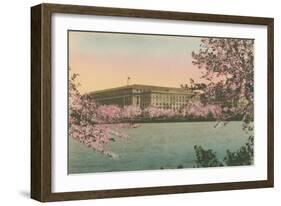 Cherry Blossoms and Tidal Basin-null-Framed Art Print