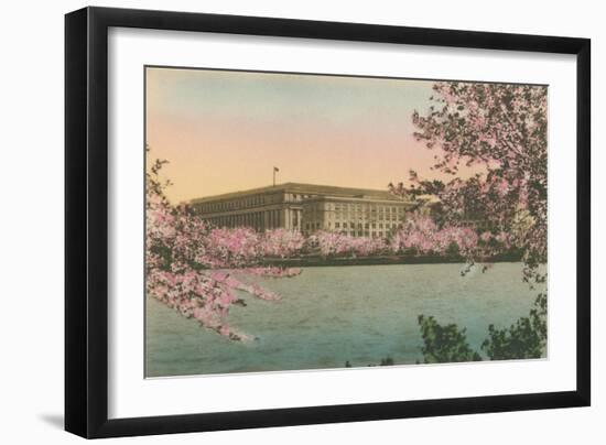 Cherry Blossoms and Tidal Basin-null-Framed Art Print