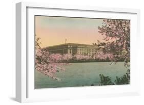 Cherry Blossoms and Tidal Basin-null-Framed Art Print