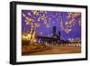 Cherry Blossoms and Water Front Park, Steel Ridge, Willamette River, Portland Oregon.-Craig Tuttle-Framed Photographic Print