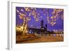 Cherry Blossoms and Water Front Park, Steel Ridge, Willamette River, Portland Oregon.-Craig Tuttle-Framed Photographic Print