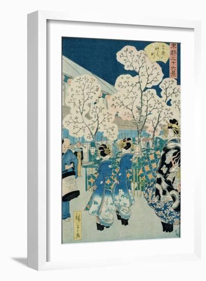 Cherry Blossoms at Asakura-Ando Hiroshige-Framed Giclee Print